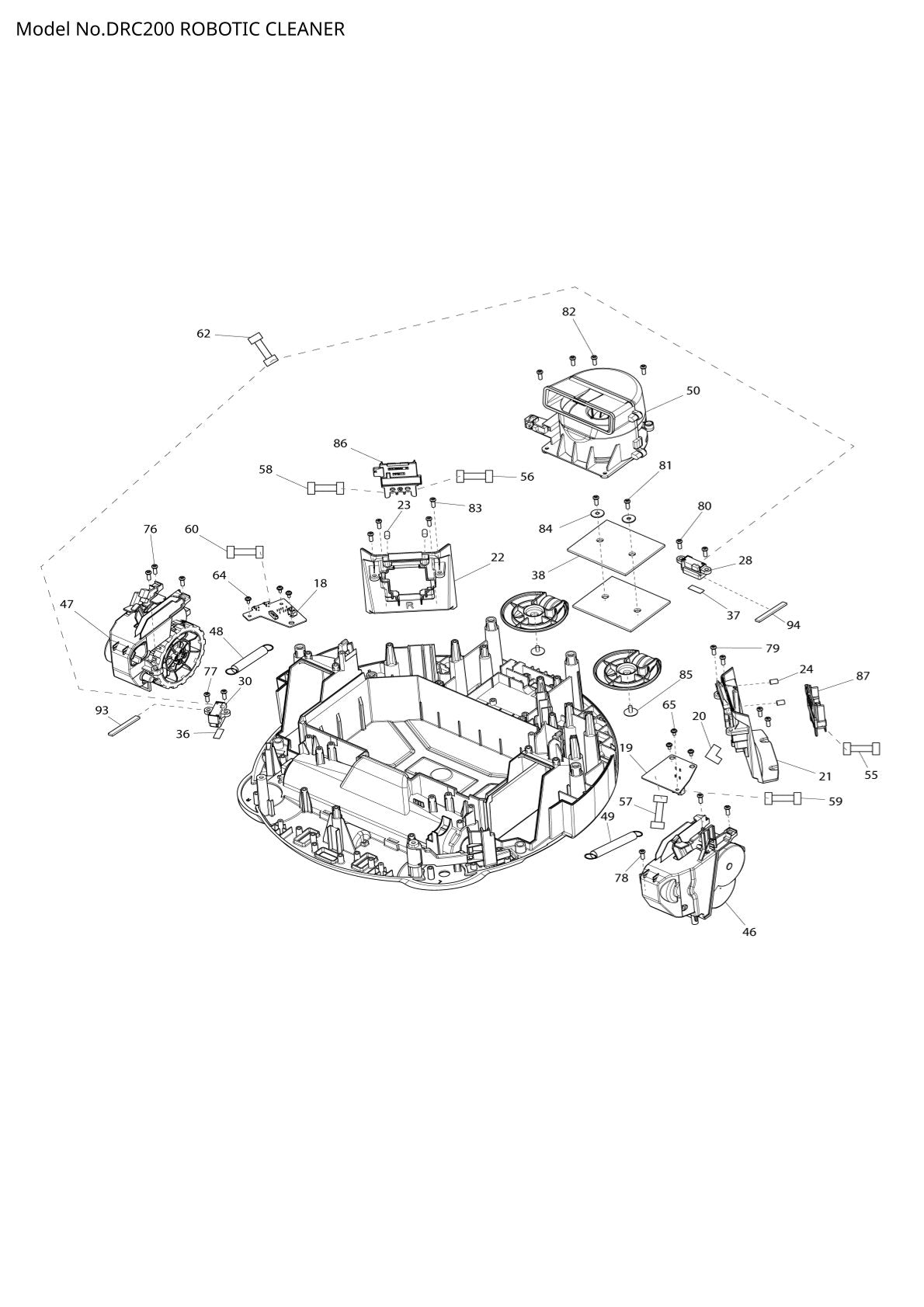 Pièces détachées aspirateur robot Makita DRC200