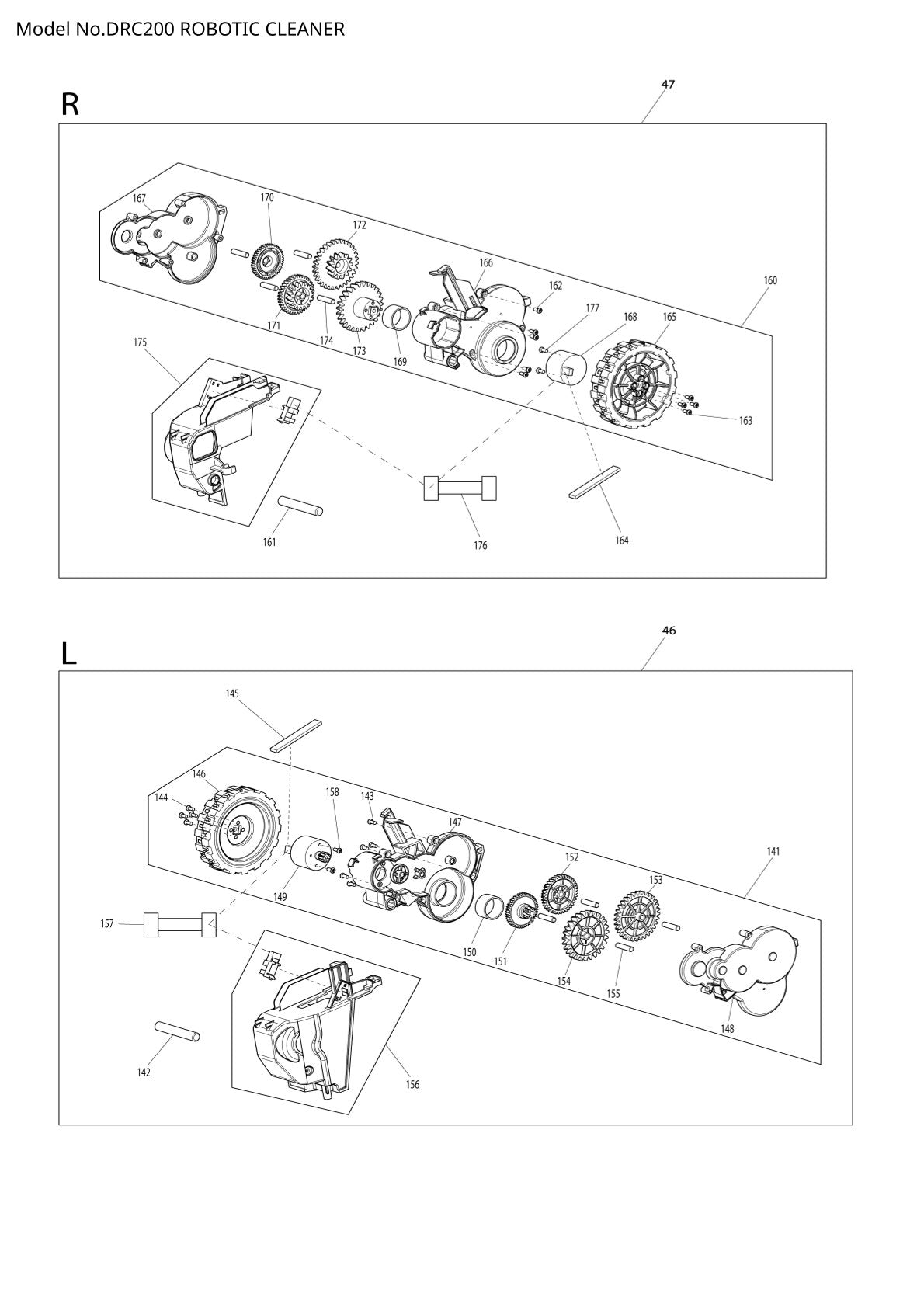 Pièces détachées aspirateur robot Makita DRC200