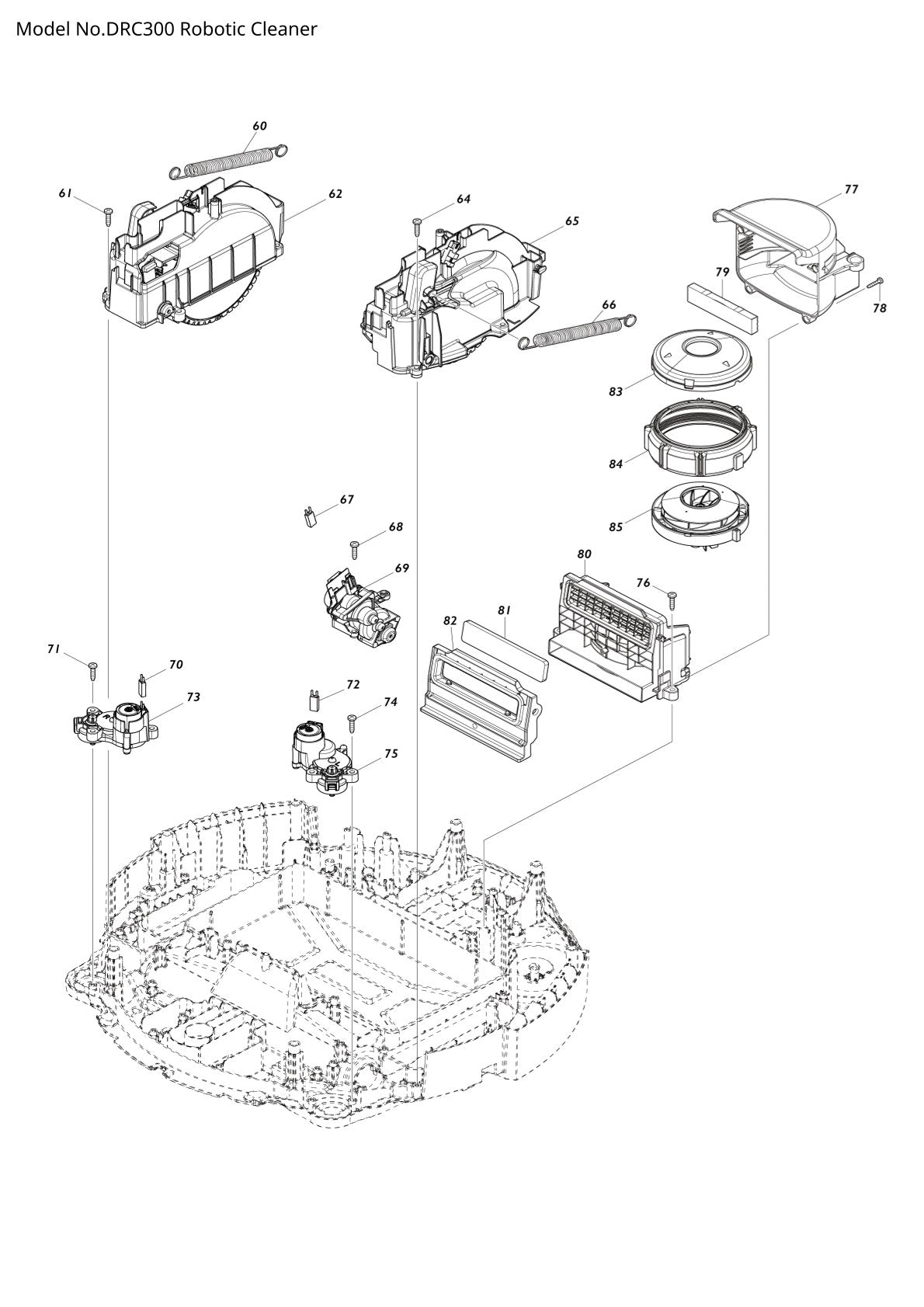 Pièces détachées aspirateur robot Makita DRC300