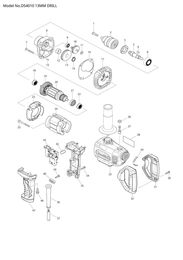 Pièces détachées perceuse Makita DS4010