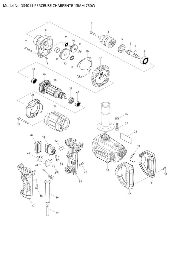 Pièces détachées perceuse Makita DS4011