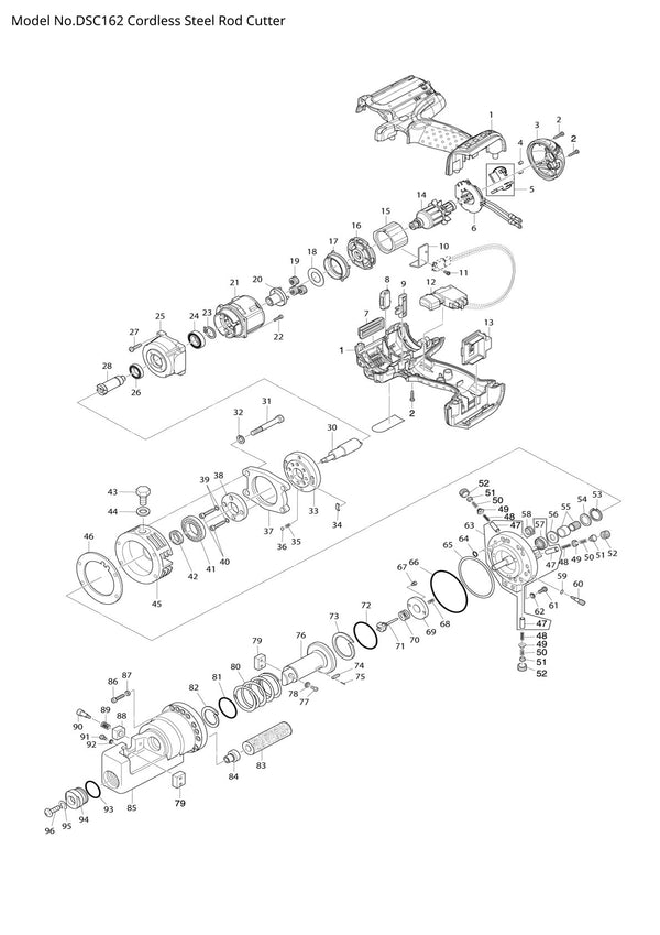 Pièces détachées coupe-tige sans fil Makita DSC162
