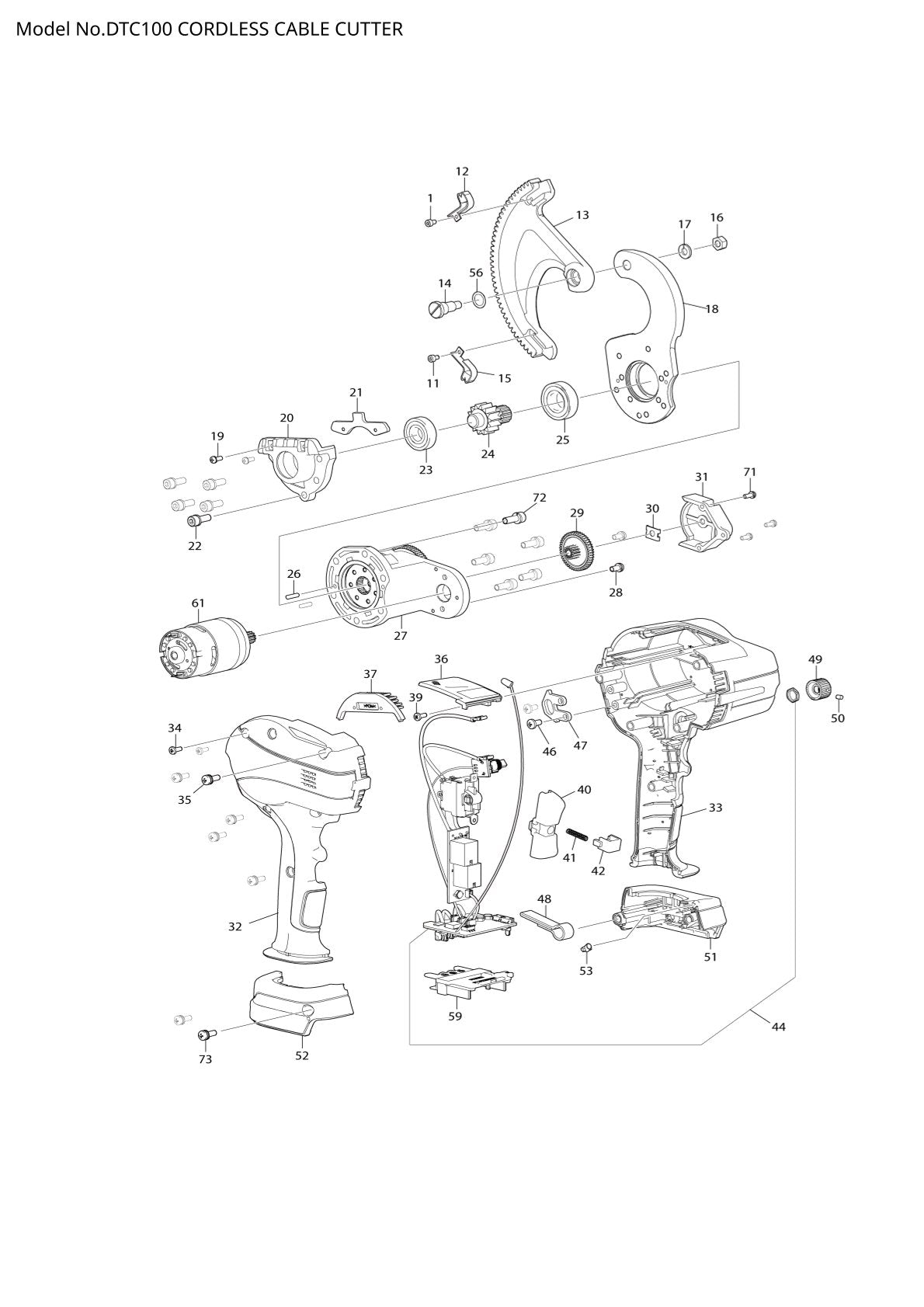 Pièces détachées outil multifonction sans fil Makita DTC100