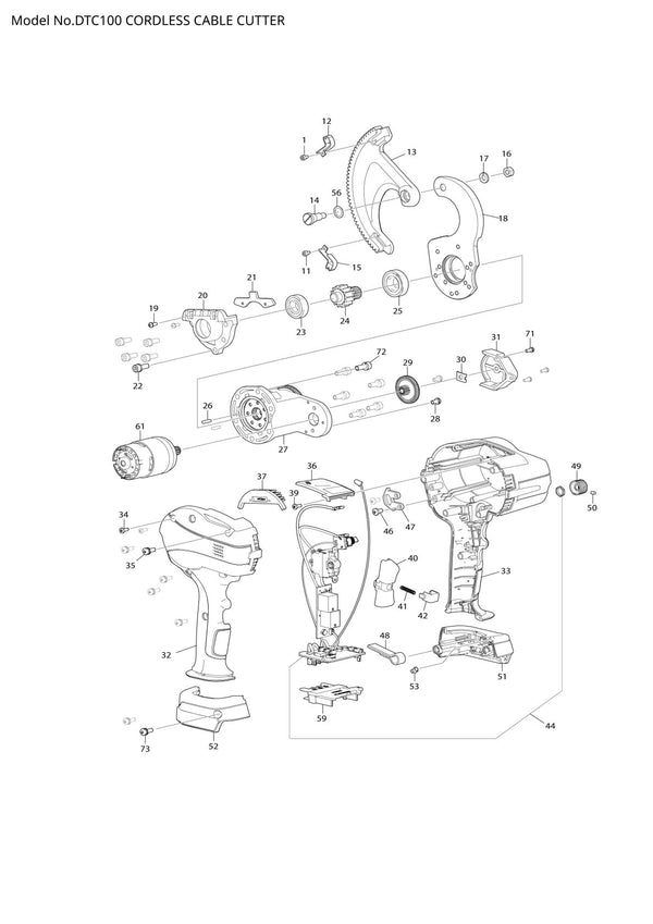 Pièces détachées outil multifonction sans fil Makita DTC100