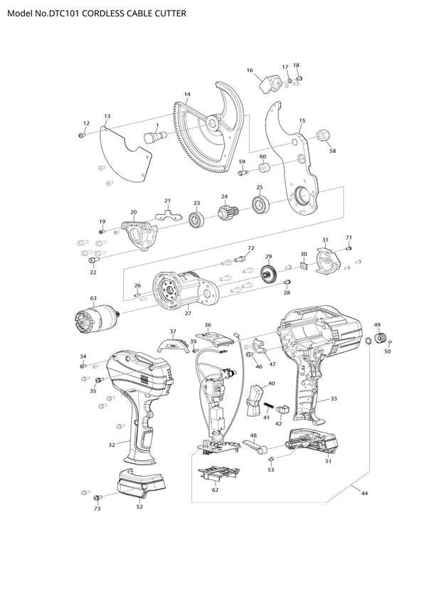 Pièces détachées outil multifonction sans fil Makita DTC101