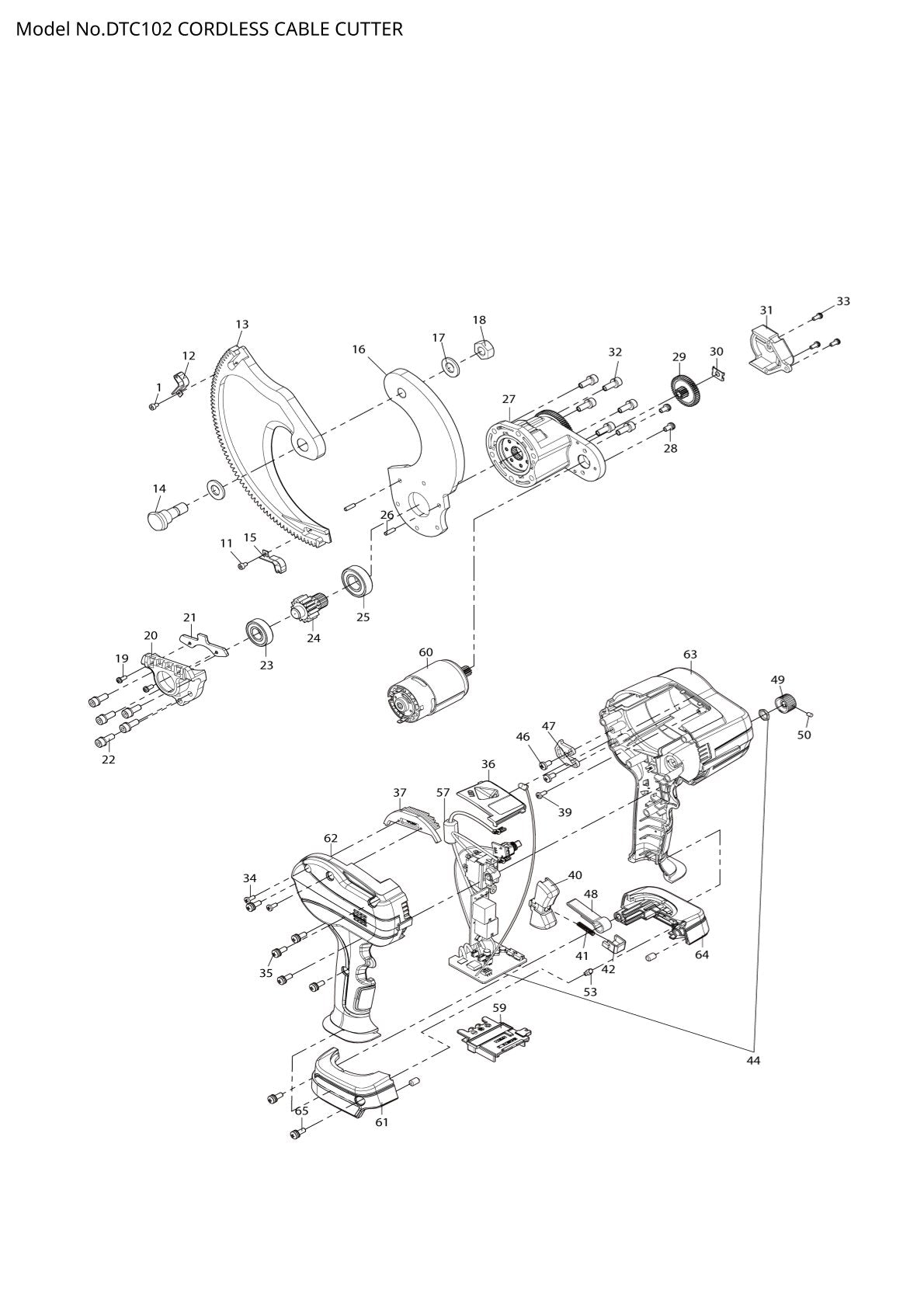 Pièces détachées outil multifonction sans fil Makita DTC102