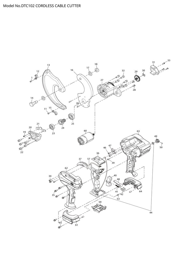 Pièces détachées outil multifonction sans fil Makita DTC102