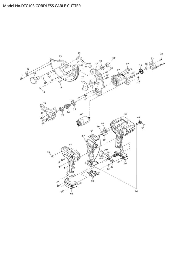 Pièces détachées outil multifonction sans fil Makita DTC103
