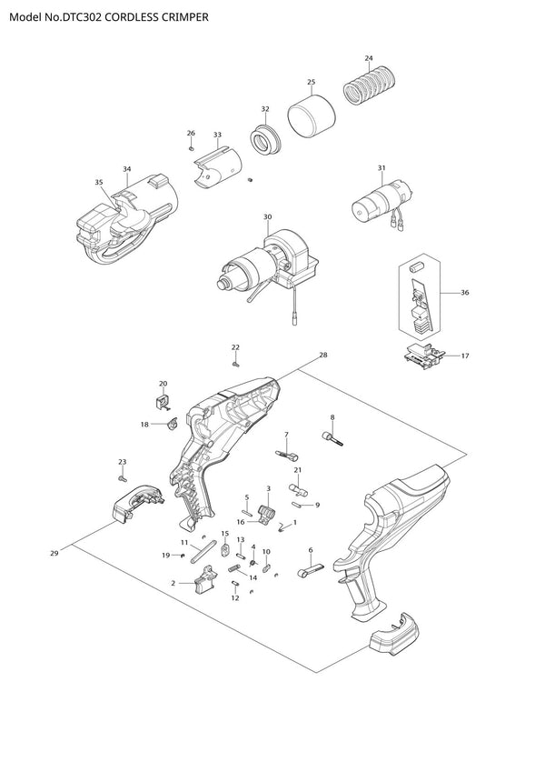 Pièces détachées outil multifonction sans fil Makita DTC302