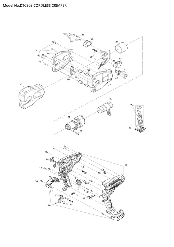 Pièces détachées outil multifonction sans fil Makita DTC303