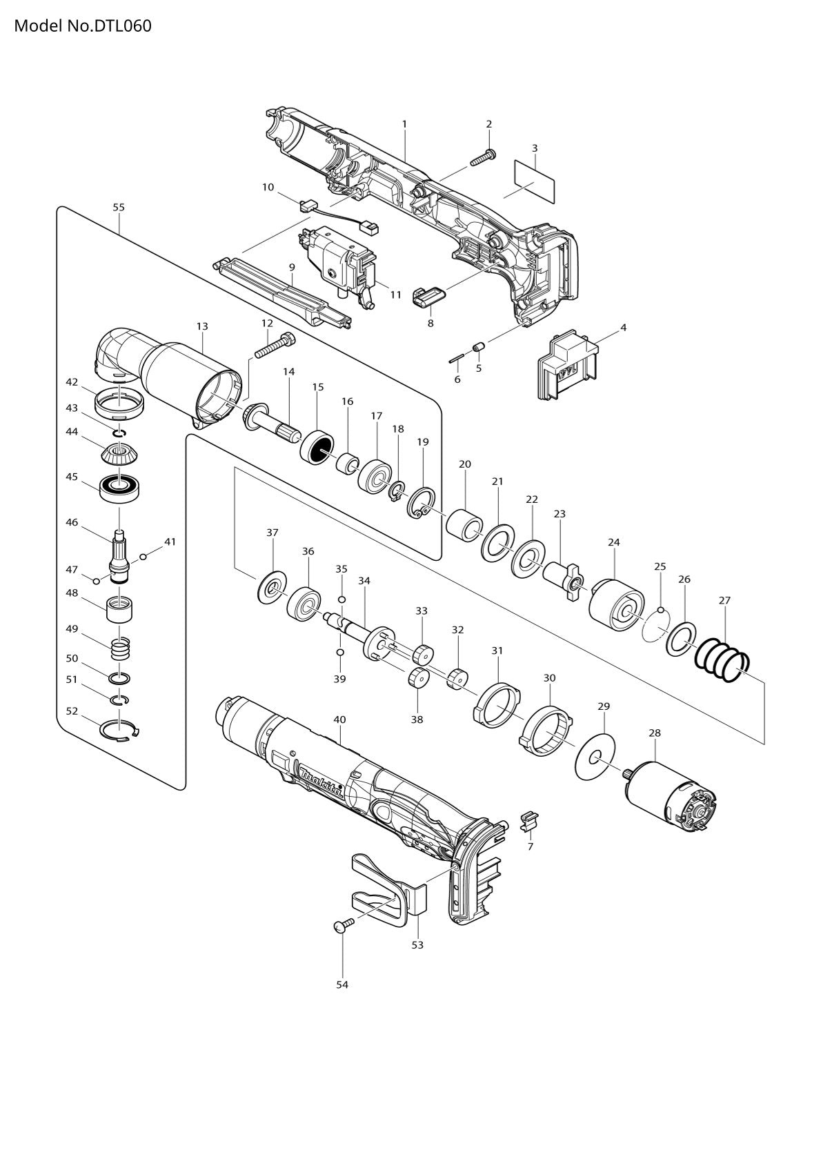 Pièces détachées visseuse d’angle sans fil Makita DTL060