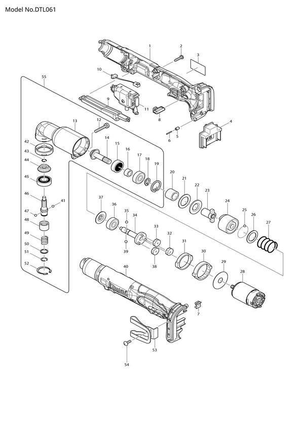 Pièces détachées visseuse d’angle sans fil Makita DTL061