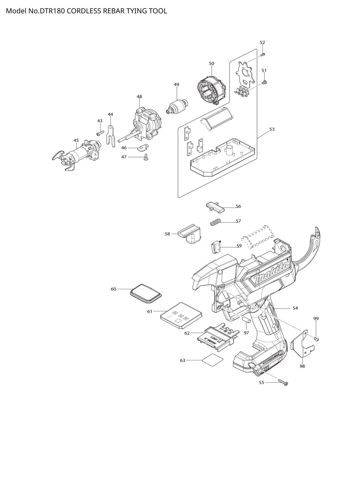 Pièces détachées ligatureuse sans fil Makita DTR180