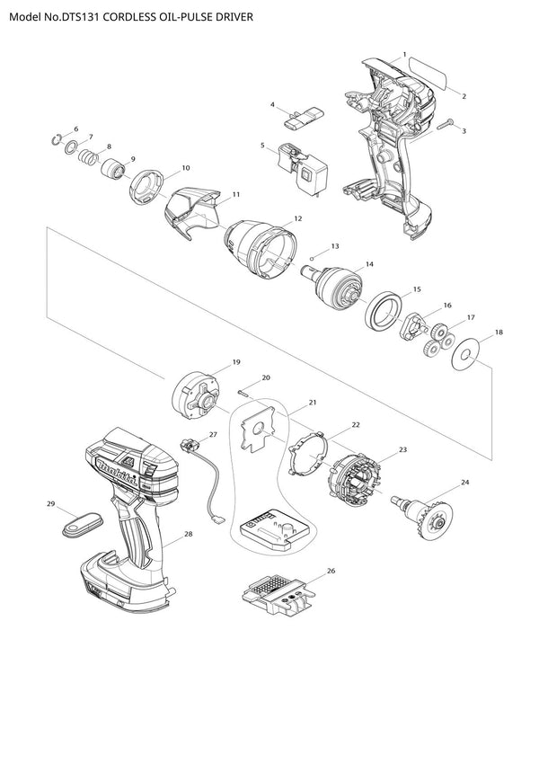 Pièces détachées visseuse à chocs sans fil Makita DTS131