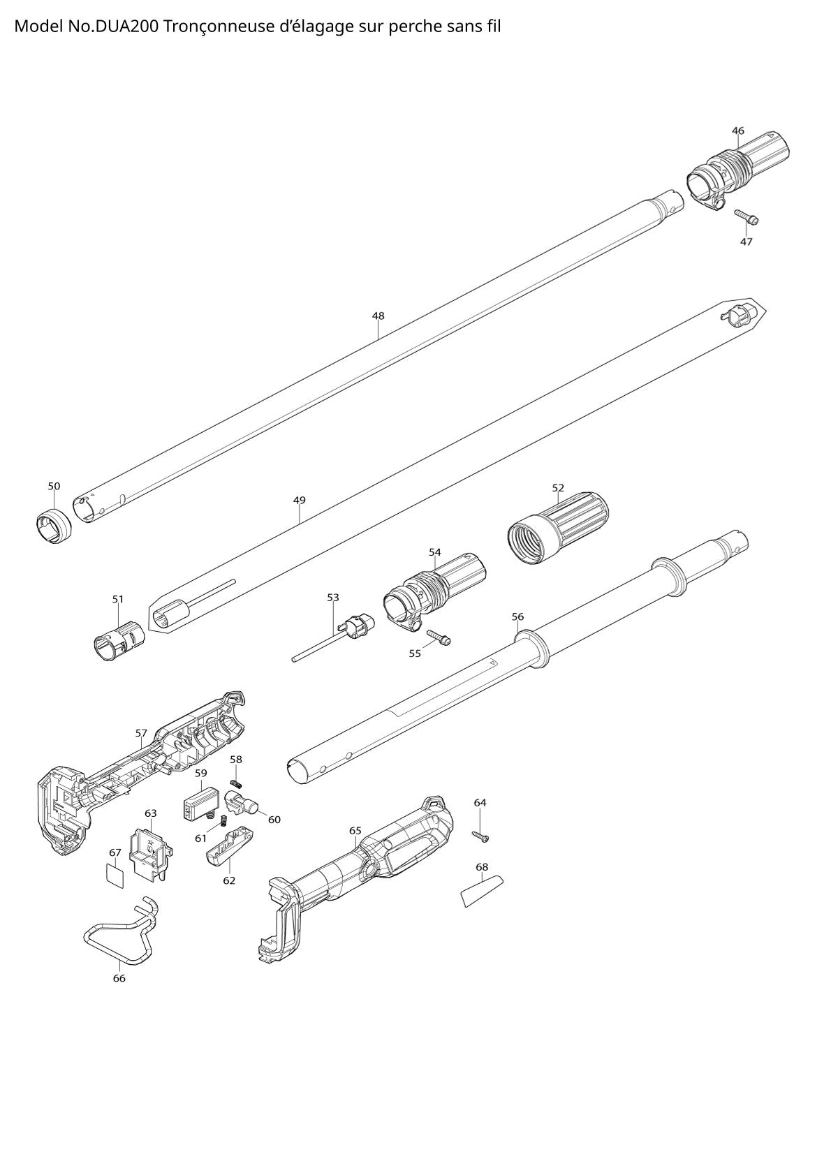 Pièces détachées moteur multifonction sans fil Makita DUA200