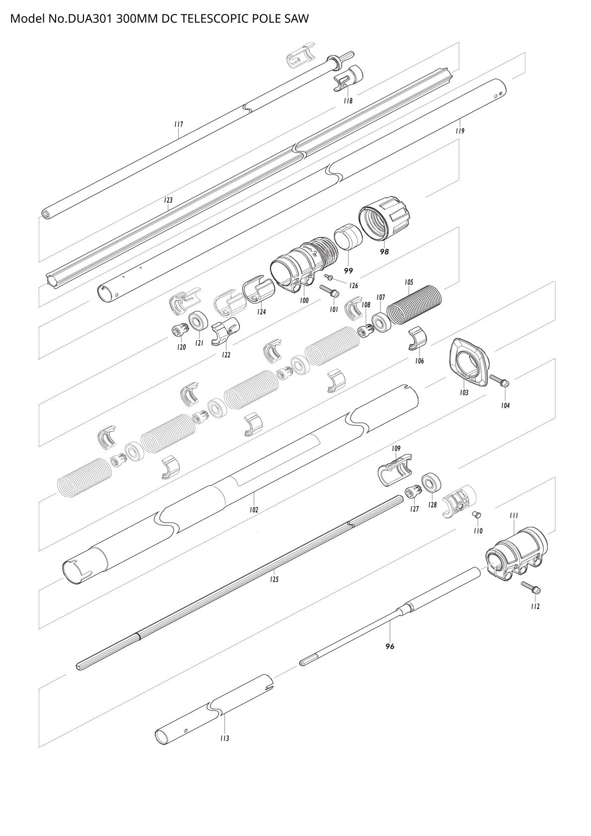 Pièces détachées moteur multifonction sans fil Makita DUA301