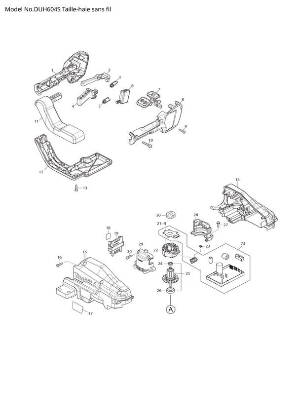 Pièces détachées taille-haie sans fil Makita DUH604S