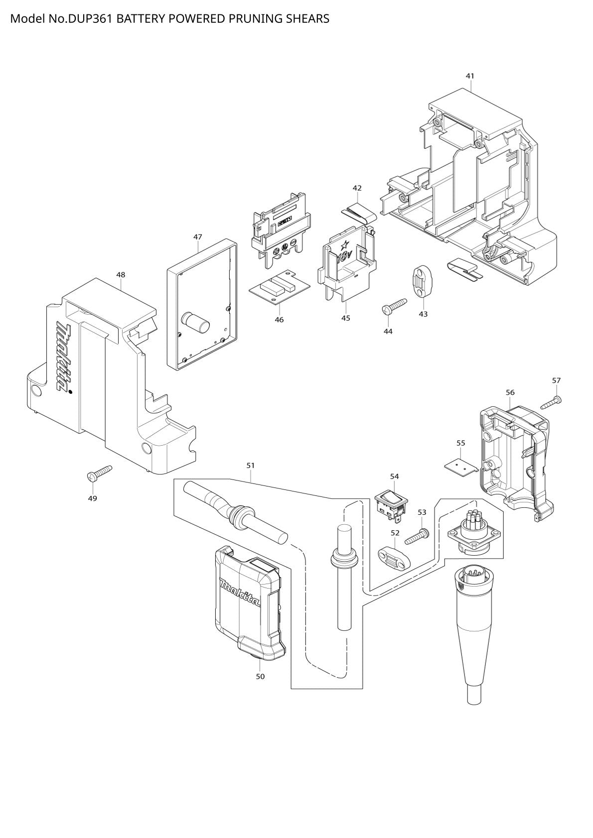 Pièces détachées sécateur sans fil Makita DUP361