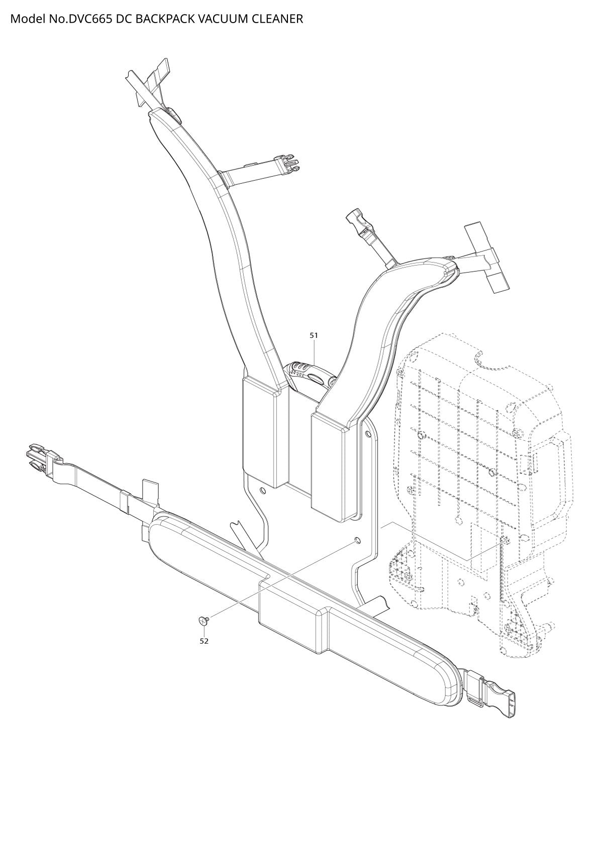 Pièces détachées aspirateur de chantier sans fil Makita DVC665