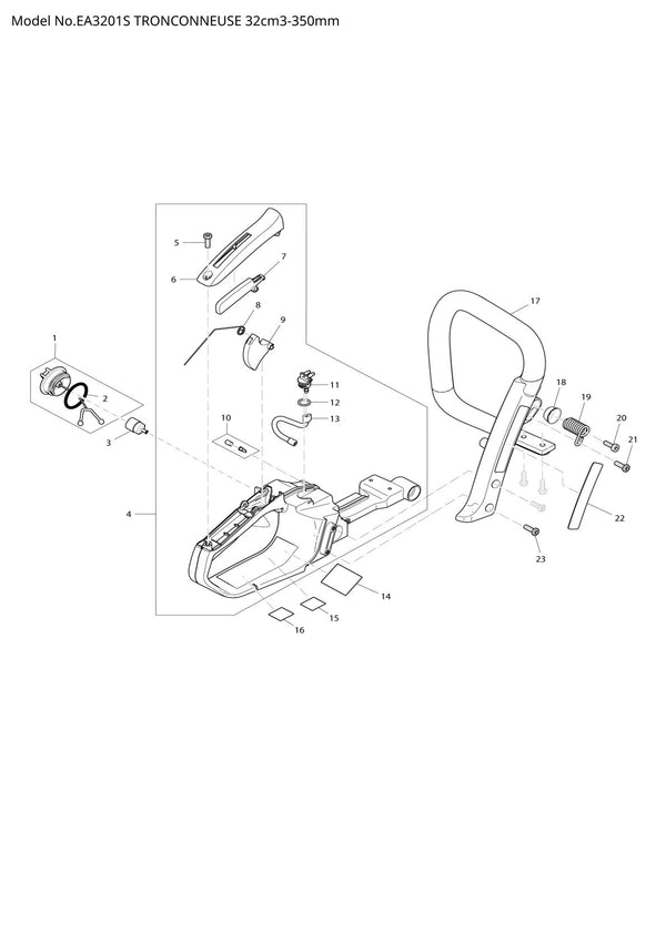Pièces détachées tronçonneuse thermique Makita EA3201S