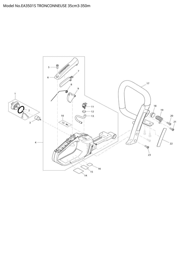 Pièces détachées tronçonneuse thermique Makita EA3501S