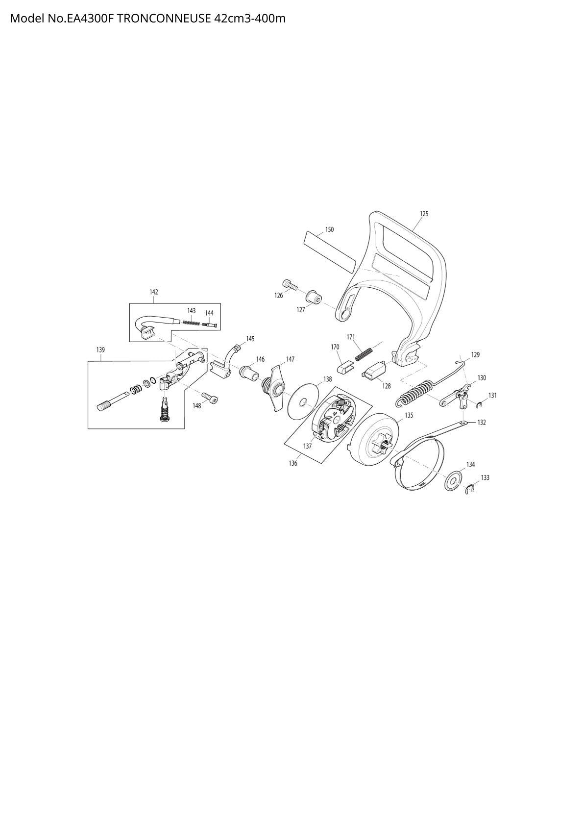 Pièces détachées tronçonneuse thermique Makita EA4300F