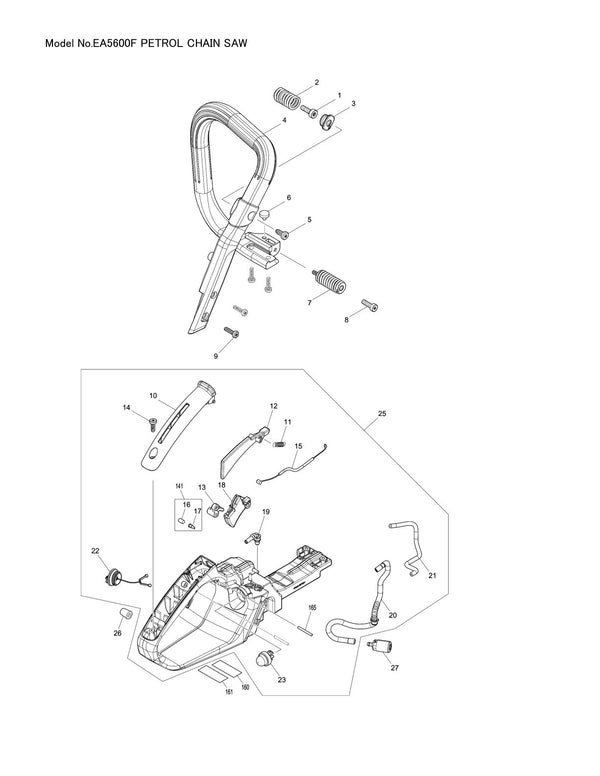 Pièces détachées tronçonneuse thermique Makita EA5600F