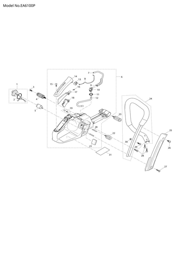 Pièces détachées tronçonneuse thermique Makita EA6100P