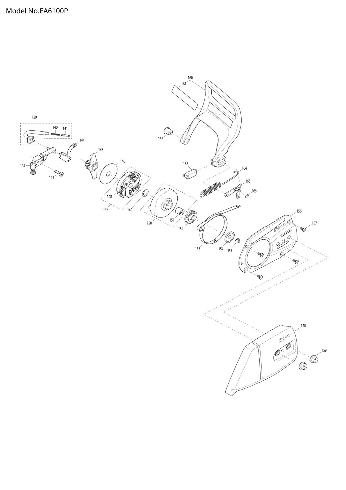 Pièces détachées tronçonneuse thermique Makita EA6100P