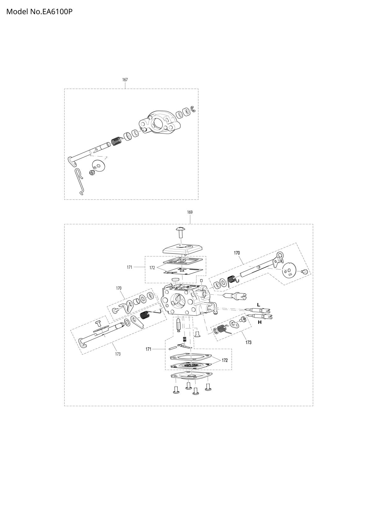 Pièces détachées tronçonneuse thermique Makita EA6100P