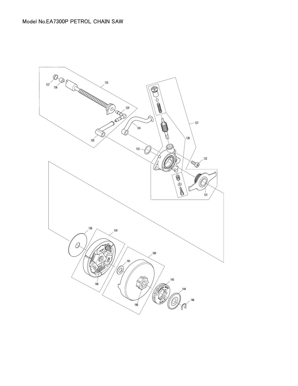 Pièces détachées tronçonneuse thermique Makita EA7300P