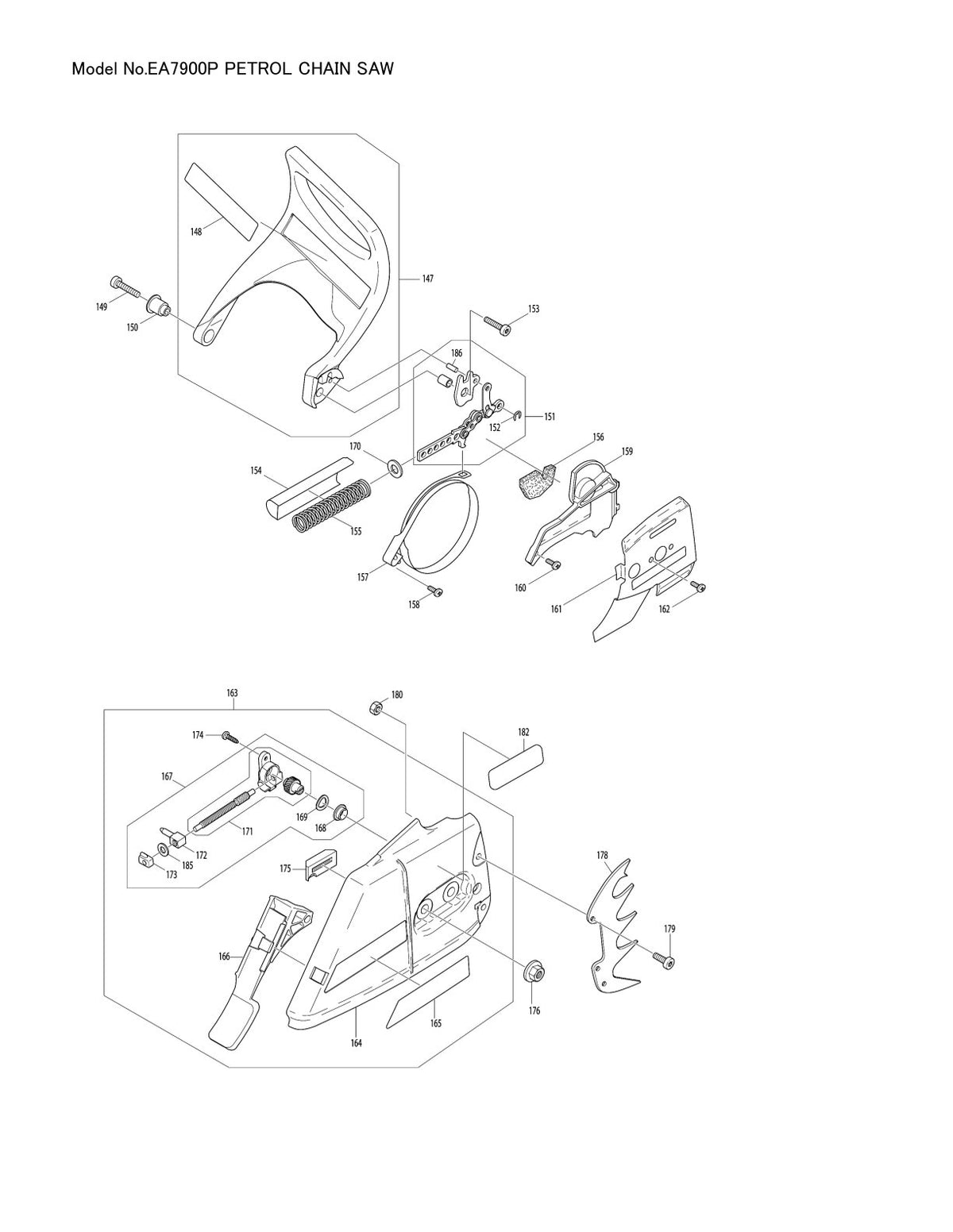Pièces détachées tronçonneuse thermique Makita EA7900P