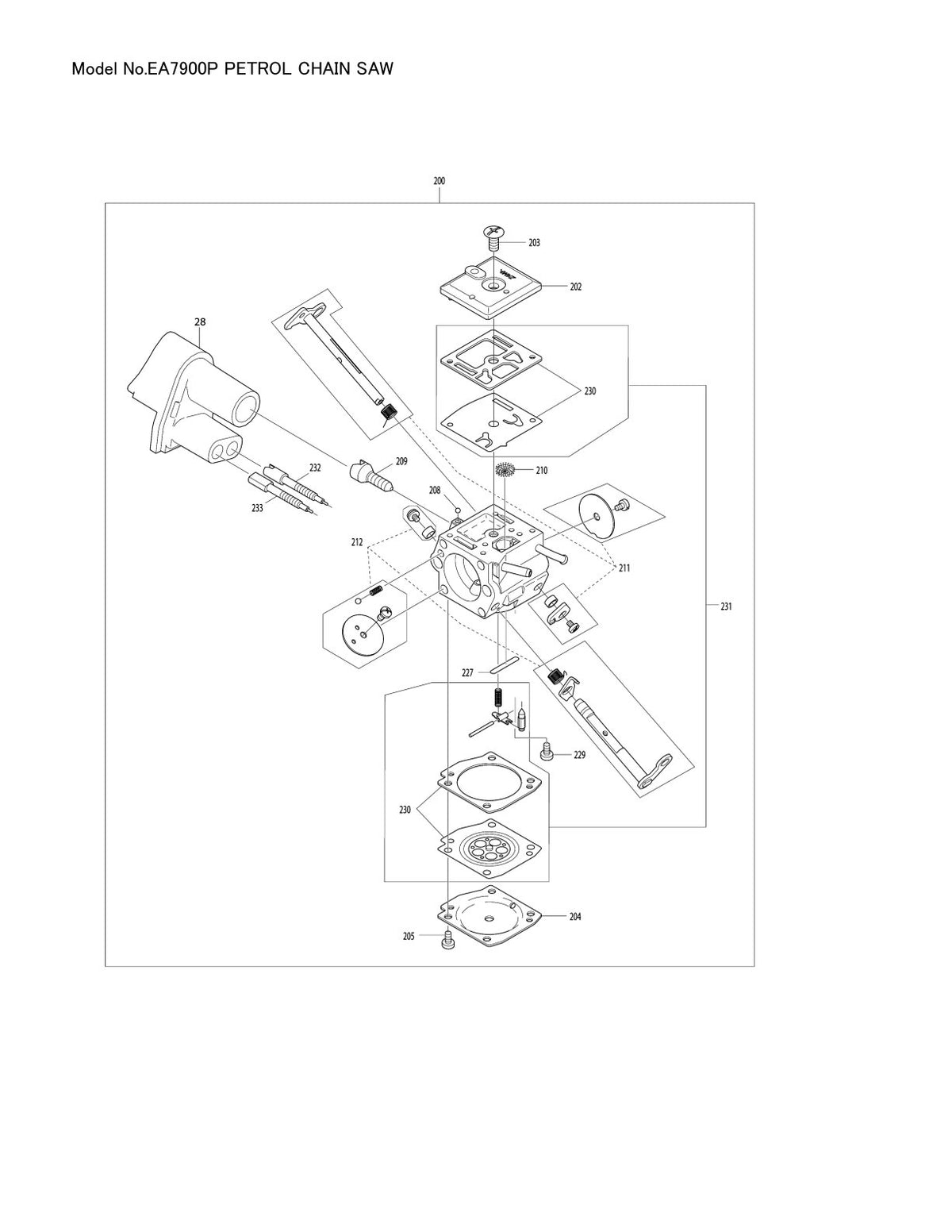 Pièces détachées tronçonneuse thermique Makita EA7900P