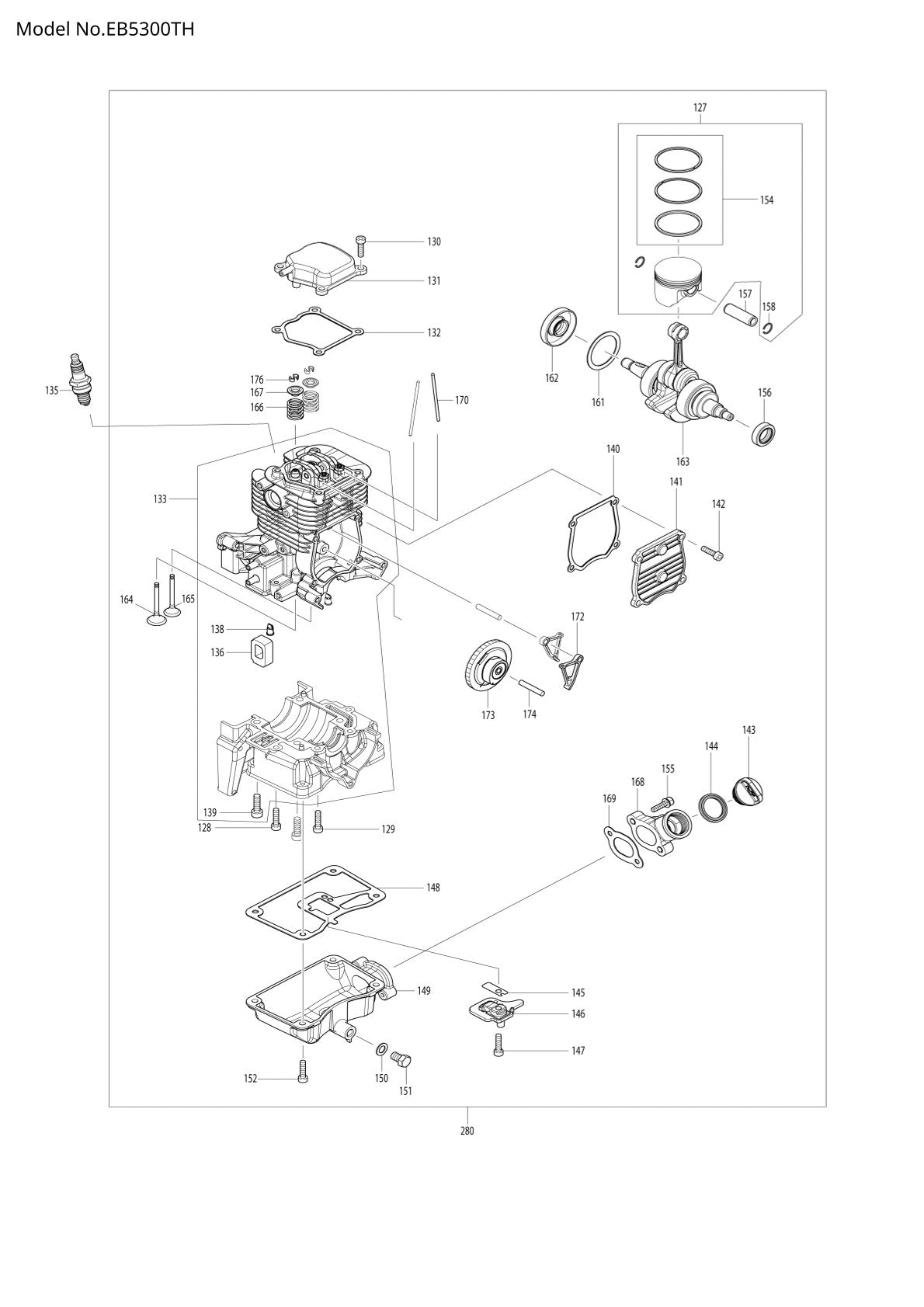Pièces détachées souffleur thermique Makita EB5300TH