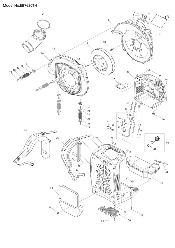 Pièces détachées souffleur thermique Makita EB7650TH
