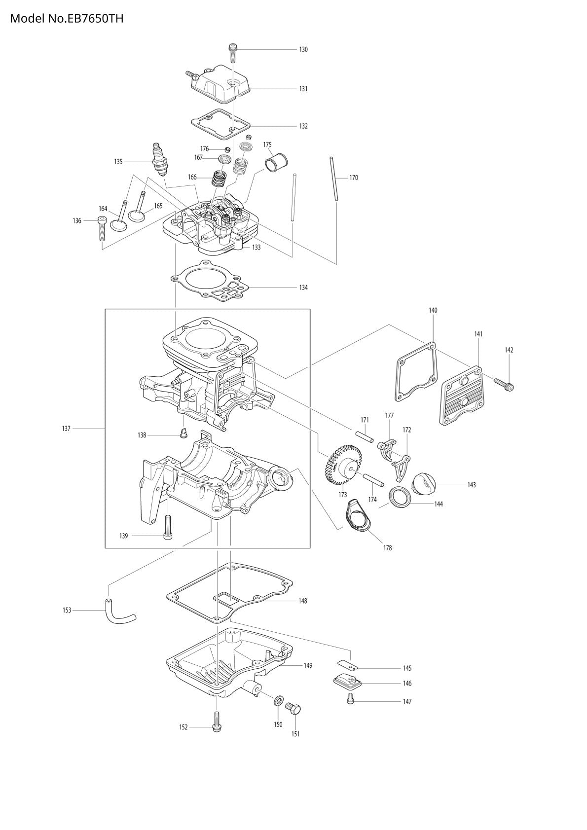 Pièces détachées souffleur thermique Makita EB7650TH