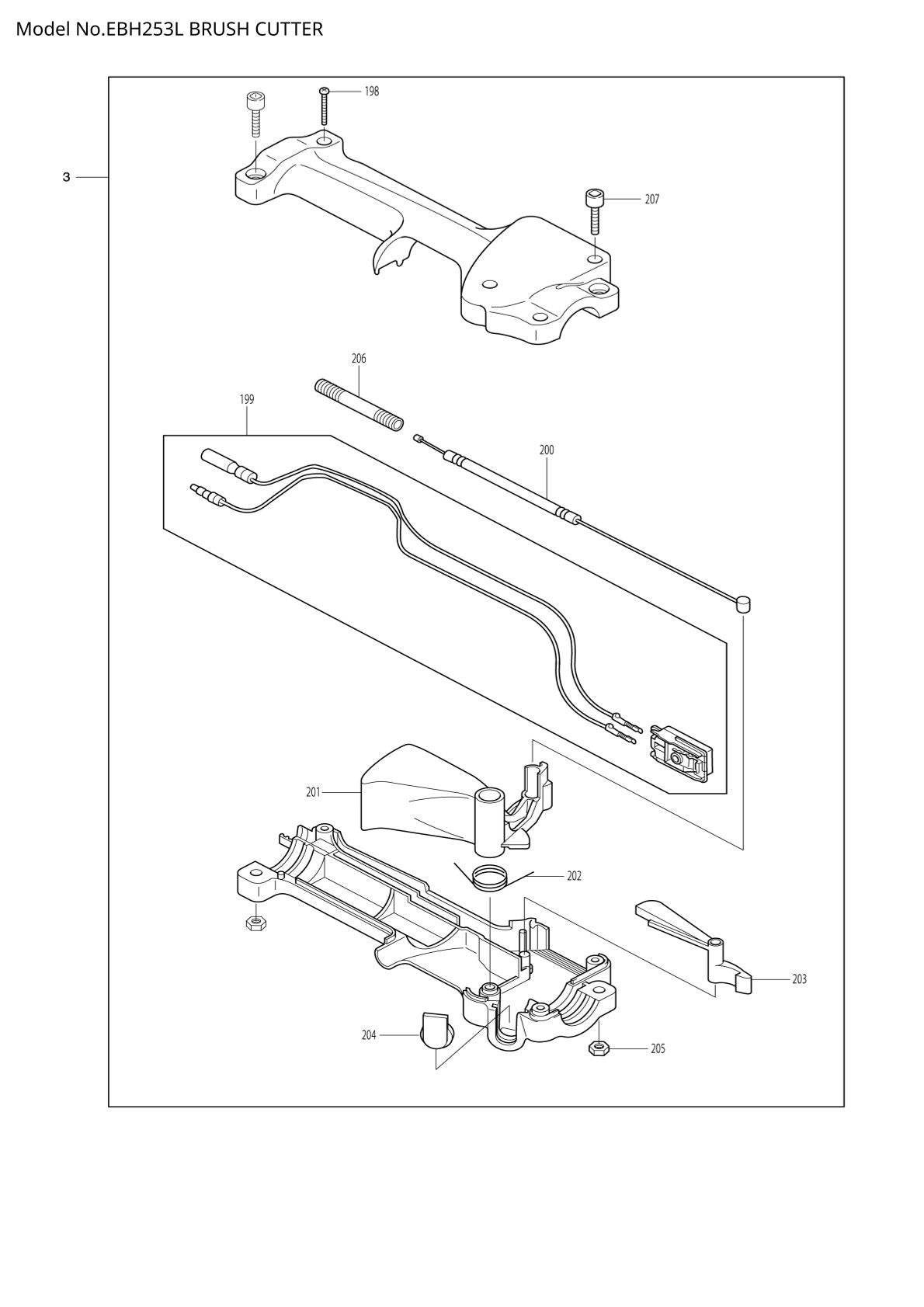 Pièces détachées débroussailleuse thermique Makita EBH253L
