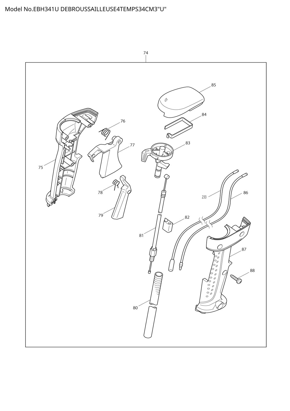 Pièces détachées débroussailleuse thermique Makita EBH341U