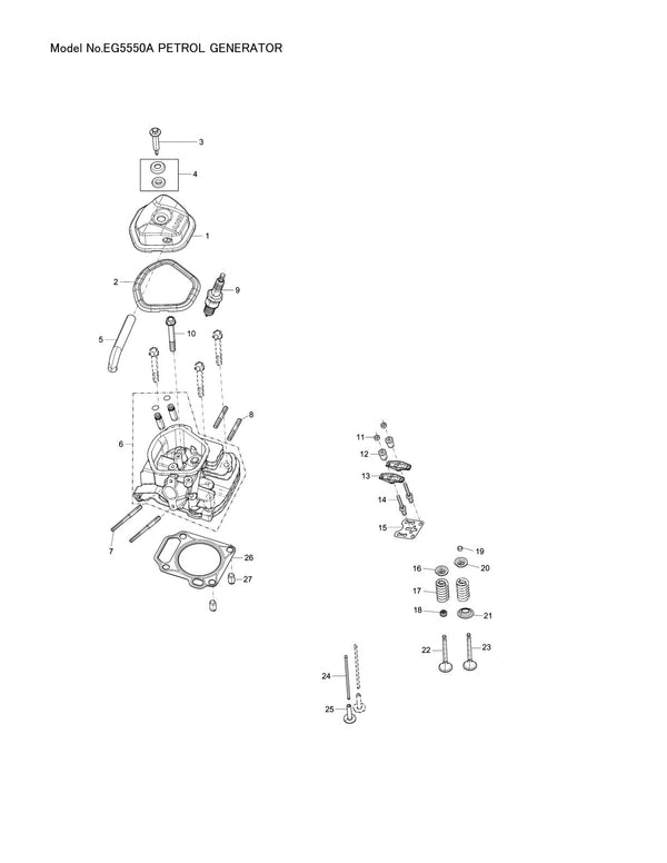 Pièces détachées groupe électrogène Makita EG5550A