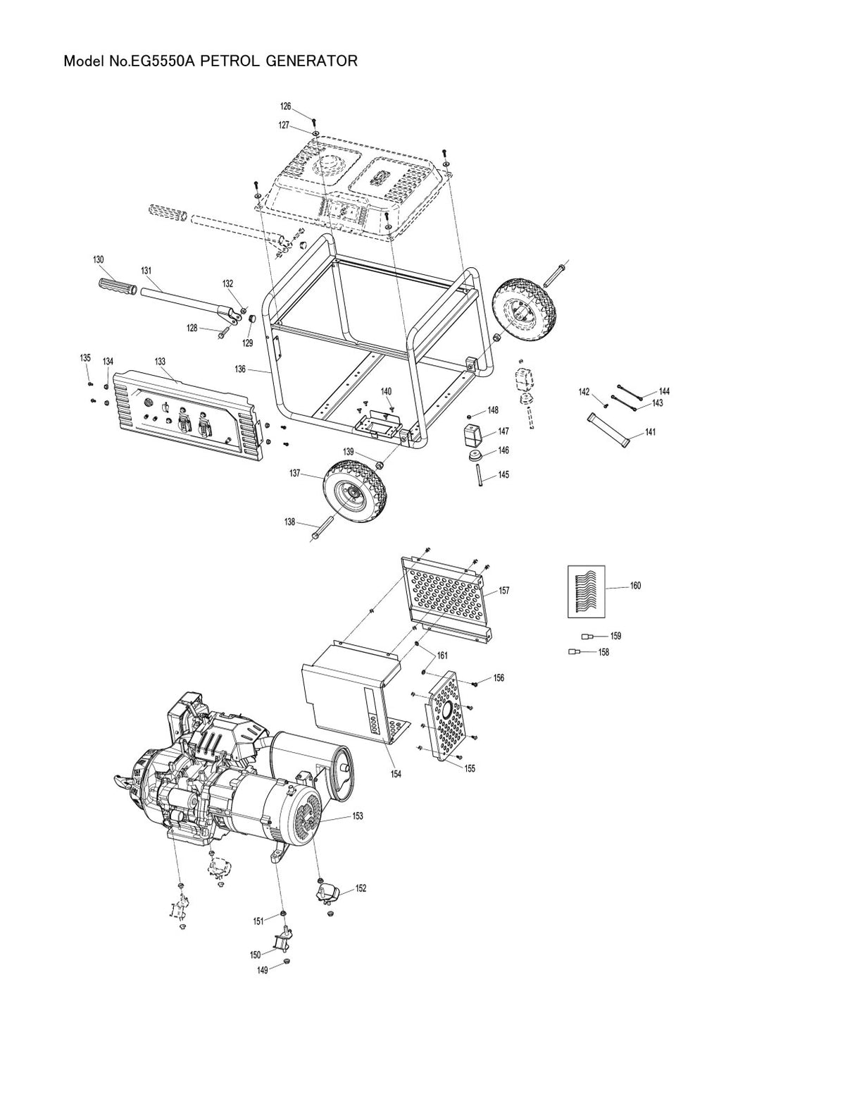 Pièces détachées groupe électrogène Makita EG5550A