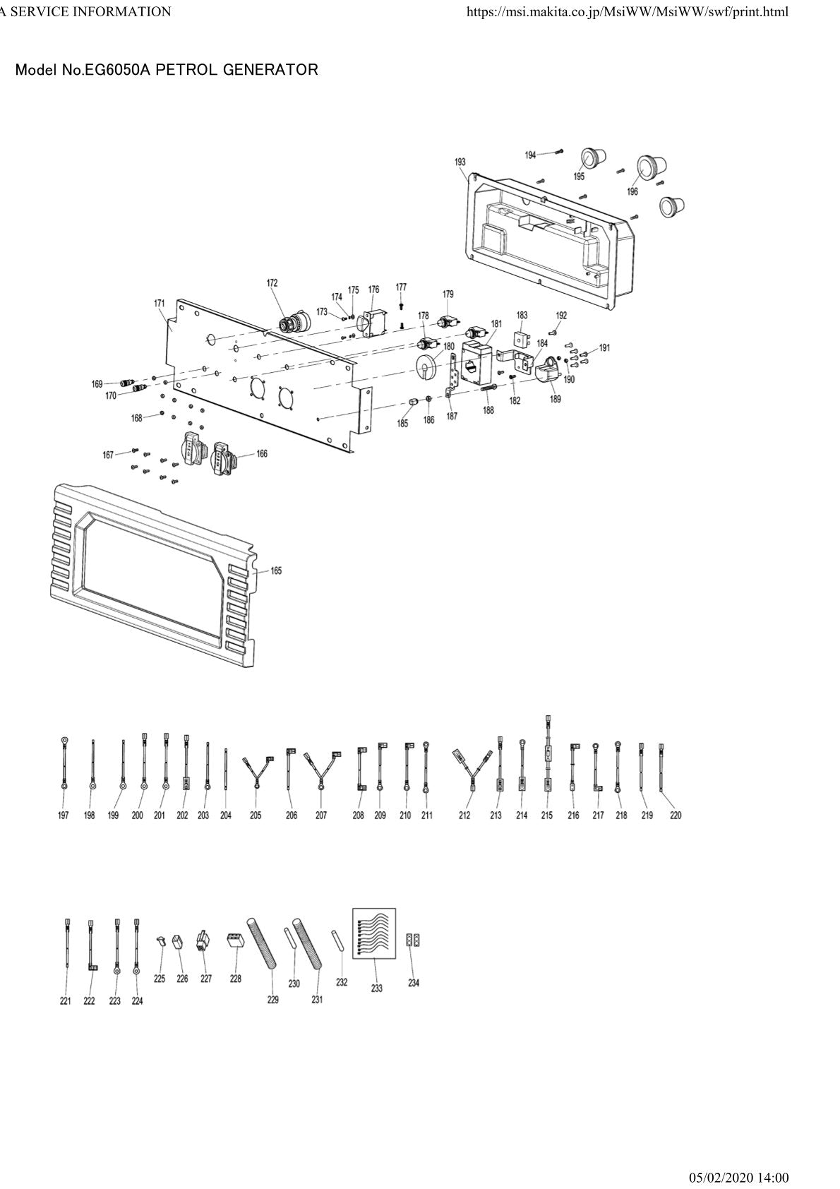 Pièces détachées groupe électrogène Makita EG6050A