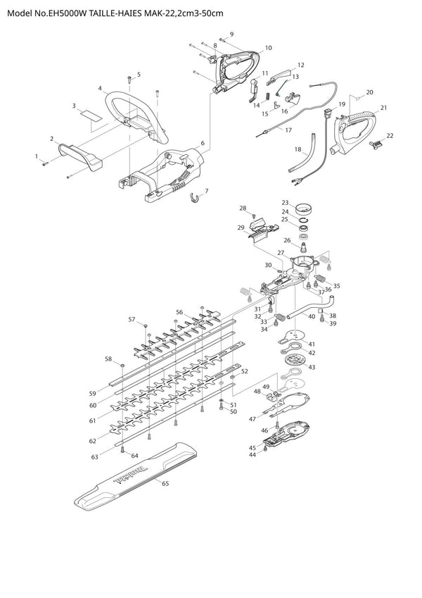 Pièces détachées taille-haie thermique Makita EH5000W