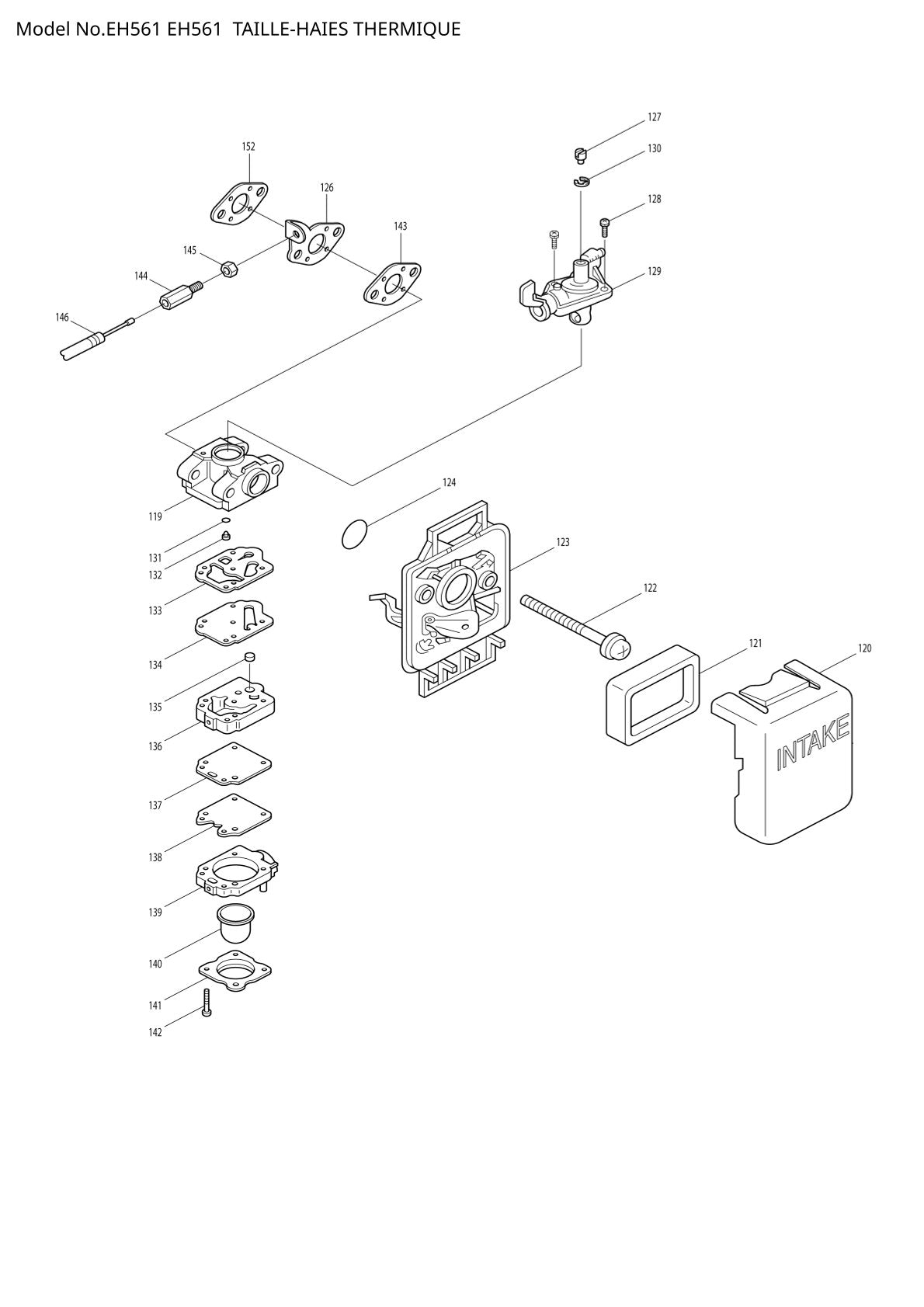Pièces détachées taille-haie thermique Makita EH561
