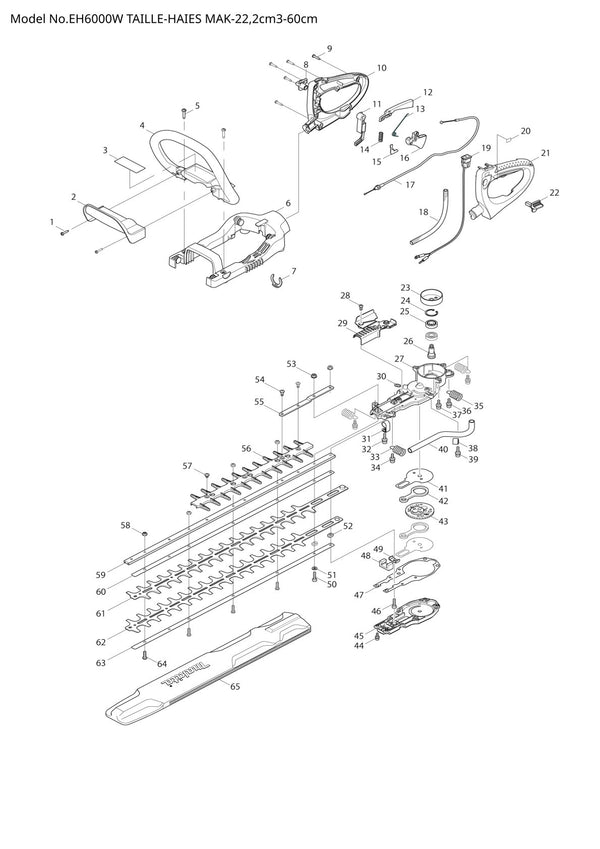 Pièces détachées taille-haie thermique Makita EH6000W