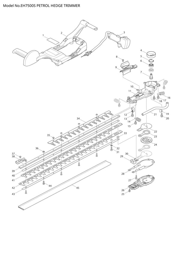 Pièces détachées taille-haie thermique Makita EH7500S