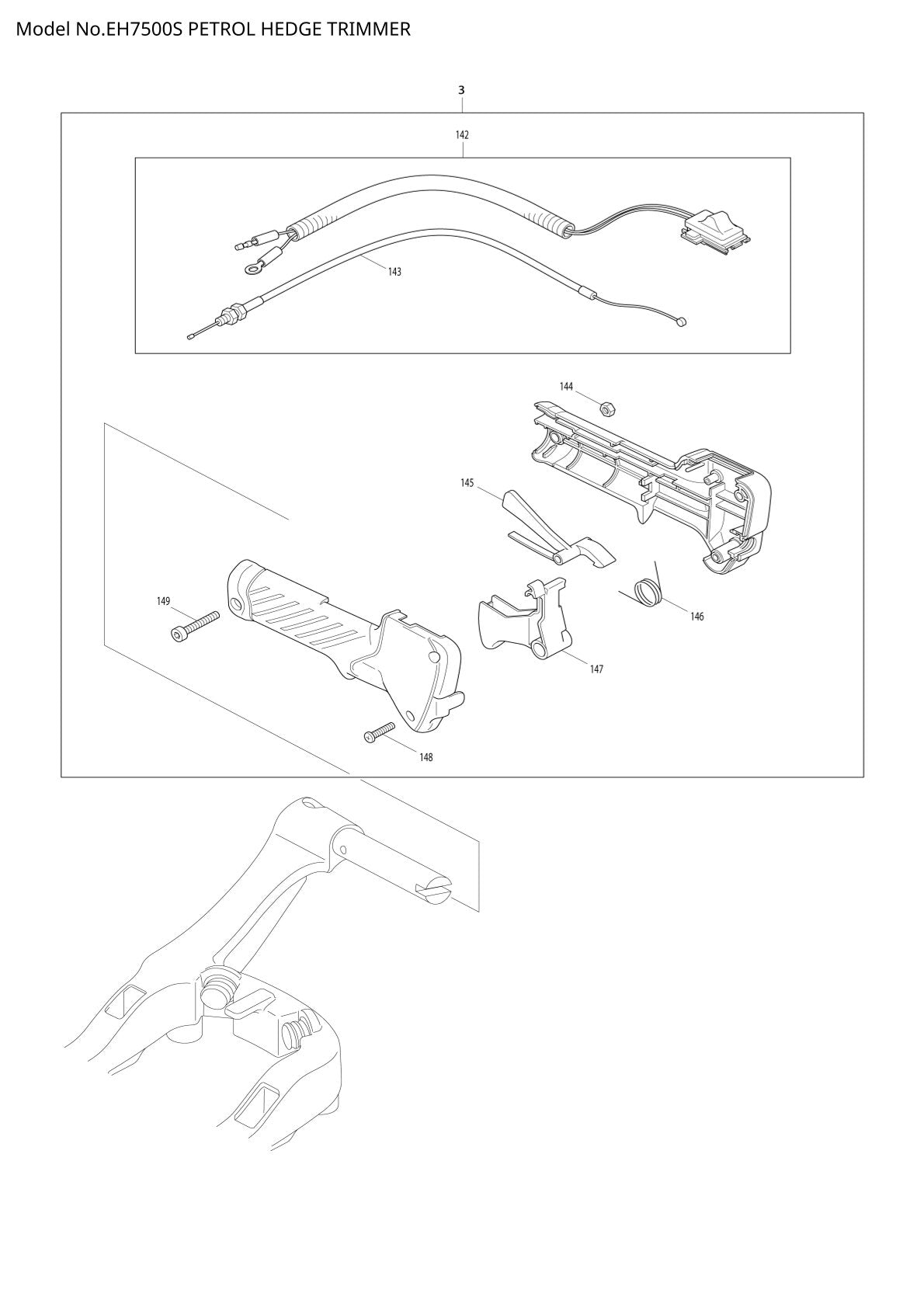Pièces détachées taille-haie thermique Makita EH7500S