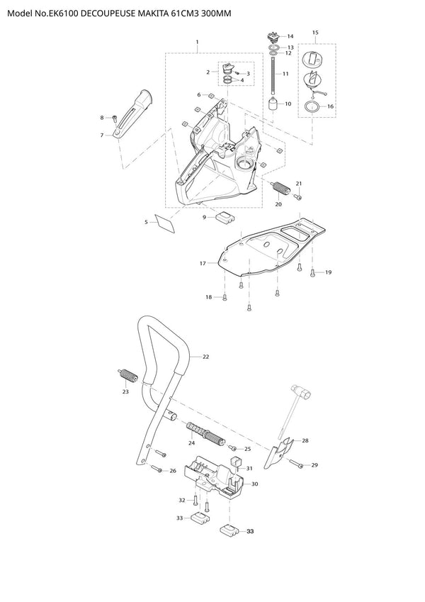 Pièces détachées tronçonneuse thermique Makita EK6100