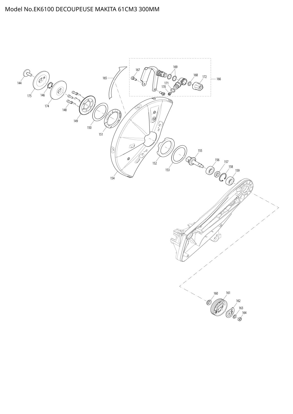 Pièces détachées tronçonneuse thermique Makita EK6100