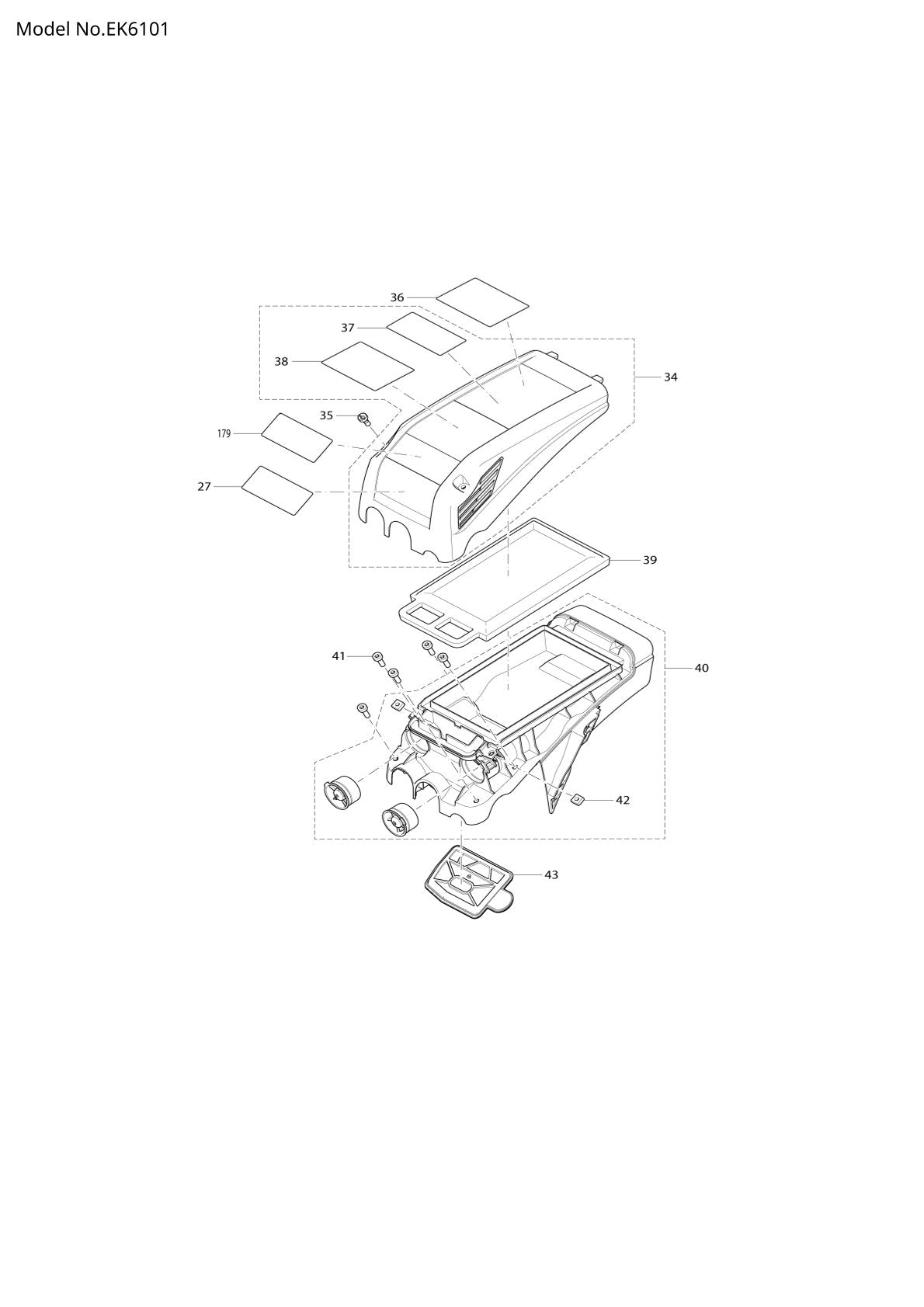 Pièces détachées tronçonneuse thermique Makita EK6101