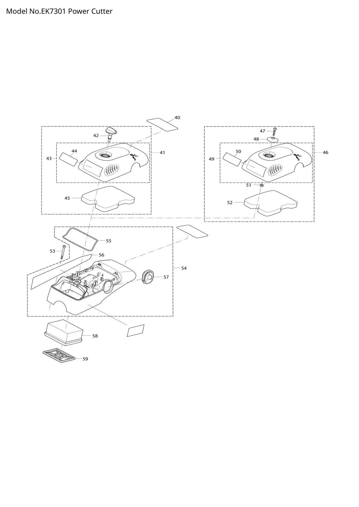 Pièces détachées tronçonneuse thermique Makita EK7301